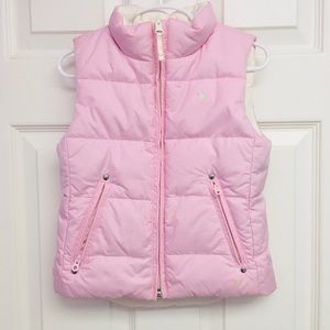 Ralph Lauren Girls Reversible Pink/White Puff Vest